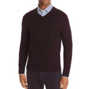 Black Brown 1826 Mens Italian Merino Wool Sweater Size XXL 2XL Purple V Neck